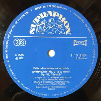 LP Felix Mendelssohn-Bartholdy: Symphony No. 3 In A Minor "Scotch" 525483