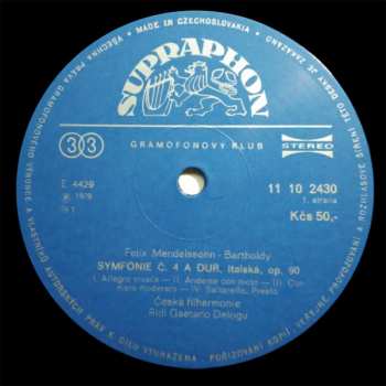 LP Felix Mendelssohn-Bartholdy: Symfonie Č. 4 Italská / Symfonie Č. 5 Reformační 53138