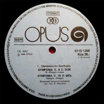 2LP Felix Mendelssohn-Bartholdy: Symphonies For String Orchestra (No. 9 In C Major, No. 10 In B Minor, No. 11 In F Minor) (2xLP)