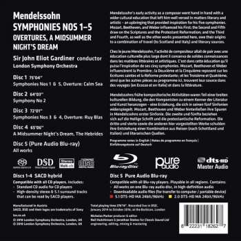 Blu-ray/4SACD Felix Mendelssohn-Bartholdy: Symphonies Nos 1-5, Overtures, A Midsummer Night's Dream 118929