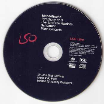 Blu-ray/SACD Felix Mendelssohn-Bartholdy: Symphony No 3 'Scottish', Overture: The Hebrides / Schumann - Piano Concerto 153976