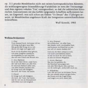 CD Felix Mendelssohn-Bartholdy: Weihnachtskantate "Vom Himmel Hoch" / Te Deum / Ave Maris Stella 441710