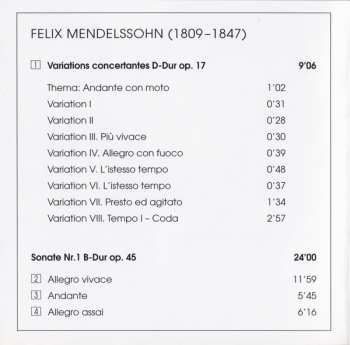 CD Felix Mendelssohn-Bartholdy: Works For Cello And Piano 392160