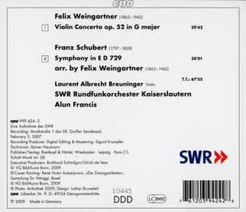 CD Felix Weingartner: Violin Concerto 293126