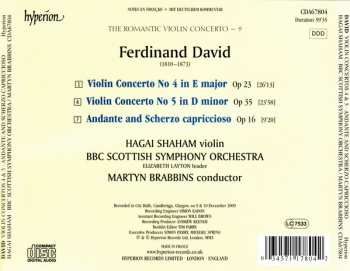 CD Ferdinand David: Violin Concerto No 4, Op 23 • Violin Concerto No 5, Op 34 • Andante And Scherzo Capriccioso, Op 16 177275
