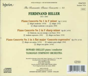 CD Ferdinand Hiller: Piano Concerto No 1, Op 5 (First Recording) / Piano Concerto No 2, Op 69 / Piano Concerto No 3, Op 170 (First Recording) 305014
