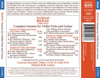 CD Ferdinand Rebay: Sonatas For Violin/Viola And Guitar 345645