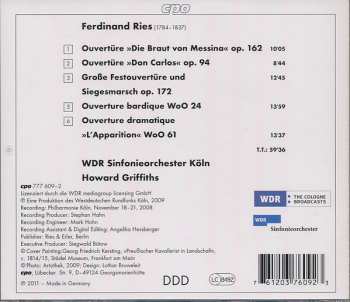 CD Ferdinand Ries: Concert Overtures 120435