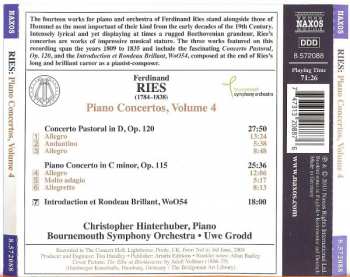CD Ferdinand Ries: Piano Concerto In C Minor Concerto Pastoral 292687