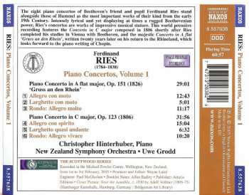 CD Ferdinand Ries: Piano Concertos Op. 123 (1806) And Op. 151 (1826) 312139