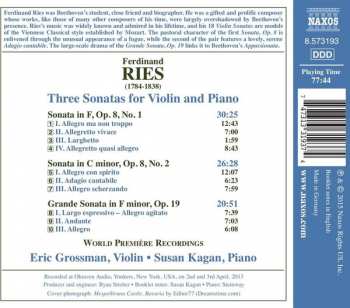 CD Ferdinand Ries: Sonatas for Violin and Piano • 3 113682