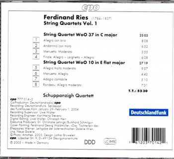 CD Ferdinand Ries: String Quartets Vol. 1 111642