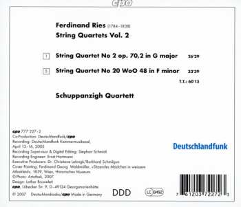 CD Ferdinand Ries: String Quartets Vol. 2 316551