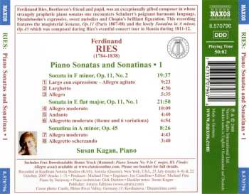 CD Ferdinand Ries: Piano Sonatas And Sonatinas • 1 444997