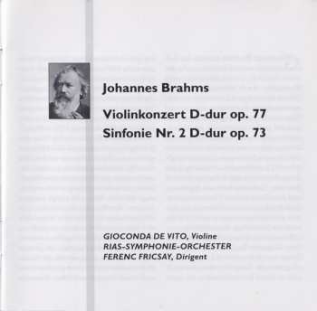 CD Ferenc Fricsay: Violin Concerto In D Major / Symphony No. 2 In D Major 296083