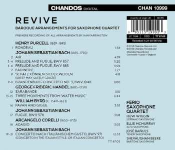 CD Ferio Saxophone Quartet: Revive: Baroque Arrangements 292735