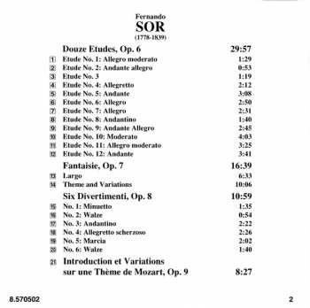 CD Fernando Sor: Twelve Studies, Op.6 • Fantasie Op. 7 • Six Divertimenti Op.8 316645