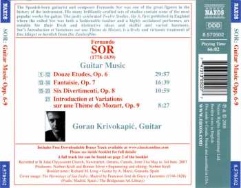 CD Fernando Sor: Twelve Studies, Op.6 • Fantasie Op. 7 • Six Divertimenti Op.8 316645