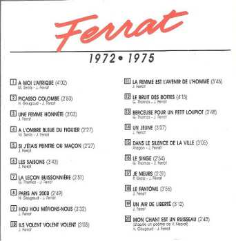 CD Jean Ferrat: Ferrat 1972-1975