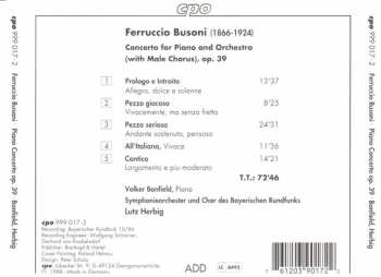 CD Ferruccio Busoni: Konzert Für Klavier Und Orchester Op. 39 Mit Schlußchor 305350