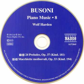 CD Ferruccio Busoni: Piano Music • 8 286822