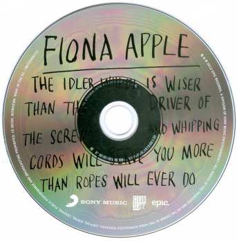 CD Fiona Apple: The Idler Wheel Is Wiser Than The Driver Of The Screw And Whipping Cords Will Serve You More Than Ropes Will Ever Do 17176