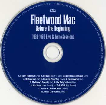 3CD Fleetwood Mac: Before The Beginning (1968-1970 Live & Demo Sessions)