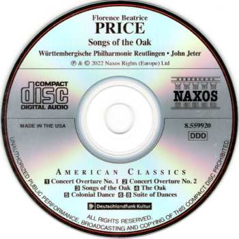 CD Florence B. Price: Songs Of The Oak 498020