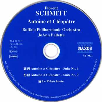 CD Florent Schmitt: Antoine Et Cleopatre, Le Palais Hante 307760