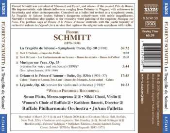 CD Florent Schmitt: La Tragédie De Salomé, Musique Sur L'eau, Oriane Et Le Prince D'Amour, Legende 112640