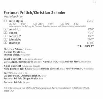 CD Fortunat Frölich: Wetterleuchten 120384