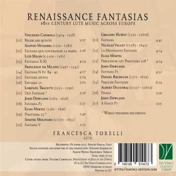 CD Francesca Torelli: Renaissance Fantasias (16th Century Lute Music Across Europe) 397742