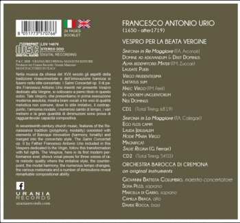 2CD Francesco Antonio Urio: Vespro Per La Beata Vergine 155400