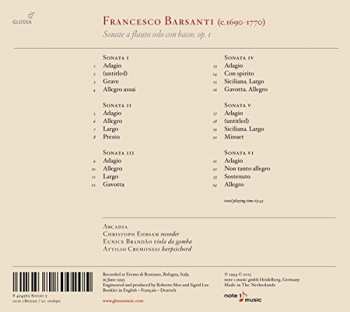 CD Francesco Barsanti: Sonate A Flauto Solo Con Basso Op.I, 1724 424273