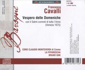CD Francesco Cavalli: Vespero Della Domeniche 455740