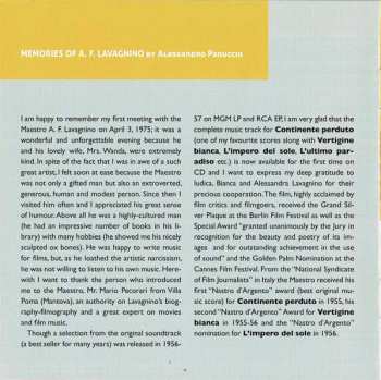 CD Angelo Francesco Lavagnino: Continente Perduto (Original Motion Picture Soundtrack »In Full Stereo«) LTD