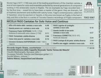 CD Francesco Nicola Fago: Cantatas And Ariettas For Solo Voice And Continuo With Instrumental Interludes By Corbetta, Kapsberger And Scipriani 290763
