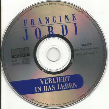 CD Francine Jordi: Verliebt In Das Leben 481244
