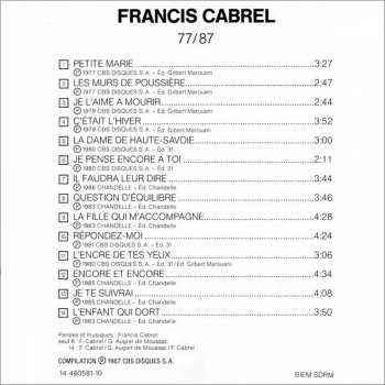 CD Francis Cabrel: Cabrel 77-87 333288
