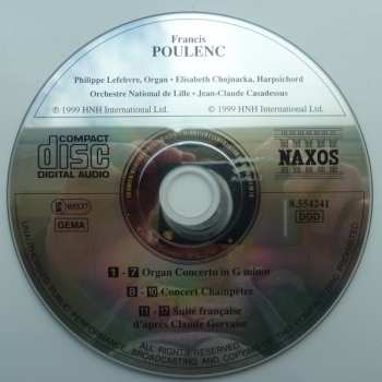 CD Francis Poulenc: Organ Concerto / Concert Champêtre / Suite Française 153906