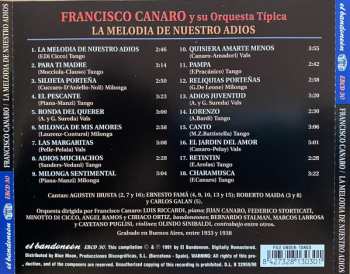CD Francisco Canaro Y Su Orquesta Típica: La Melodía De Nuestro Adiós 365698