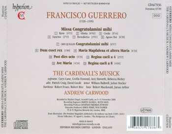 CD Francisco Guerrero: Missa Congratulamini Mihi 344649
