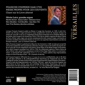 CD François Couperin: Messe Propre Pour Les Couvents / Chant Sur Le Livre Alterné DIGI 475244