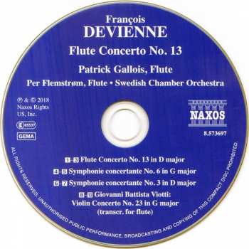 CD François Devienne: Flute Concerto No. 13 187559