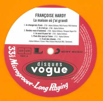LP Françoise Hardy: La Maison Où J'ai Grandi LTD | CLR 86329
