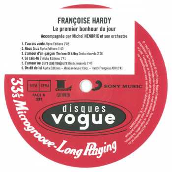 LP Françoise Hardy: Le Premier Bonheur Du Jour LTD | CLR 89031