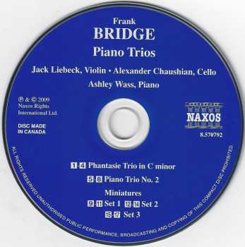 CD Frank Bridge: Piano Trio No. 2 / Phantasie Trio · Miniatures 193093