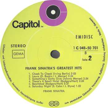 LP Frank Sinatra: Frank Sinatra's Greatest Hits