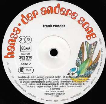 LP Frank Zander: Frank Zander 338452