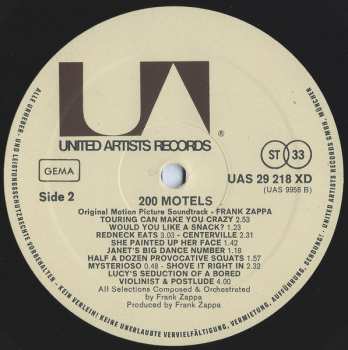 2LP Frank Zappa: 200 Motels